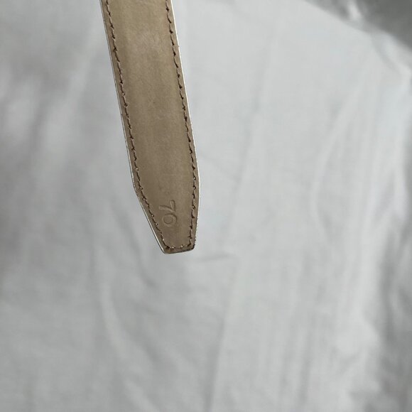 Salvatore Ferragamo White Leather Belt Gold Hardware Size 70 main image 12